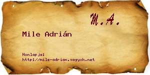 Mile Adrián névjegykártya